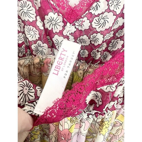 Liberty of London Y2K Chiffon Floral Babydoll Chemise Lingerie Slip Dress Top S - Picture 8 of 9